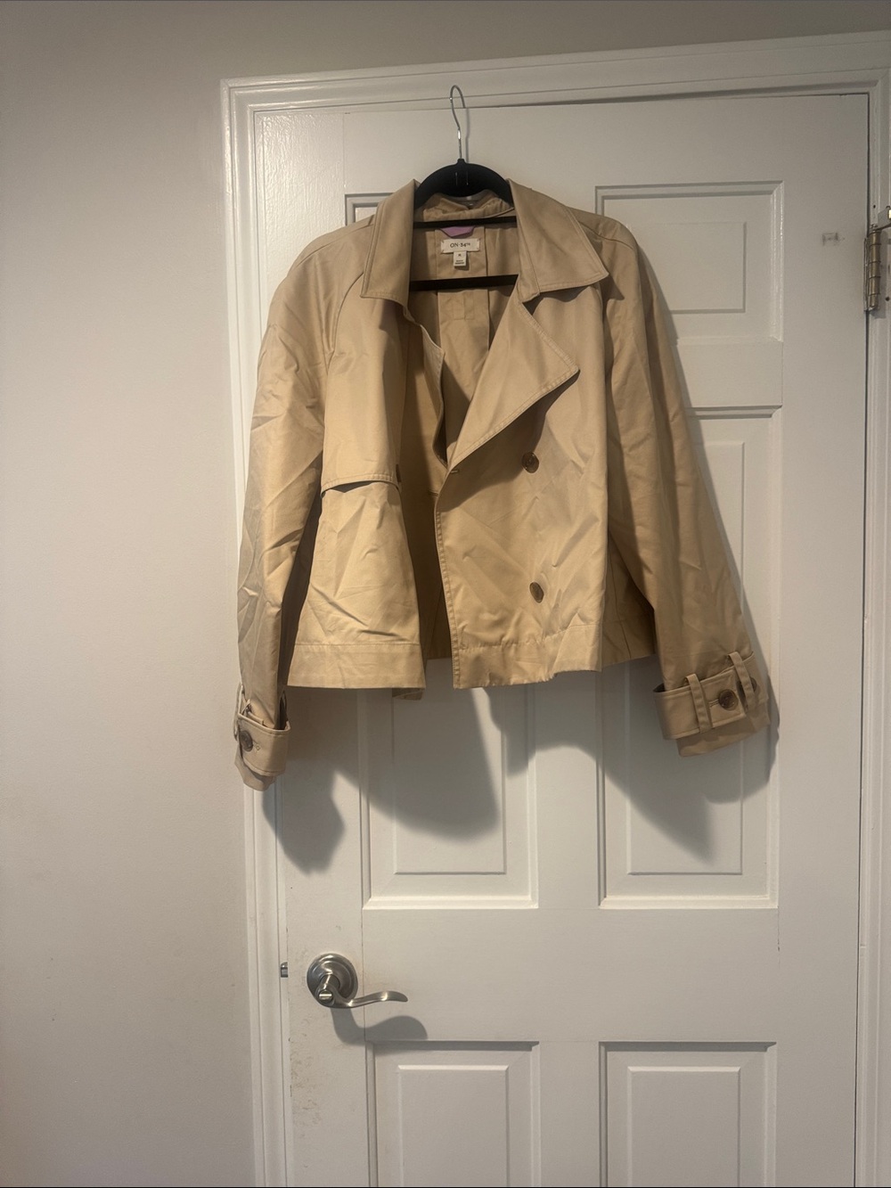Macy's Beige Cropped Trench Coat